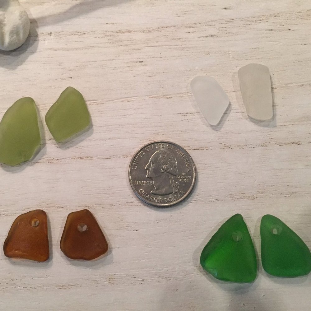 Custom Made Sea Glass Hoop Earrings